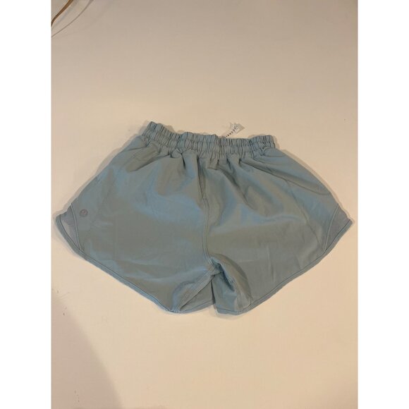 Lululemon 2 Tall Womens Light Blue Running Shorts With Mesh Detail & Elastic Wai - Picture 6 of 7